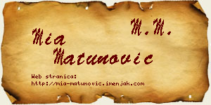 Mia Matunović vizit kartica